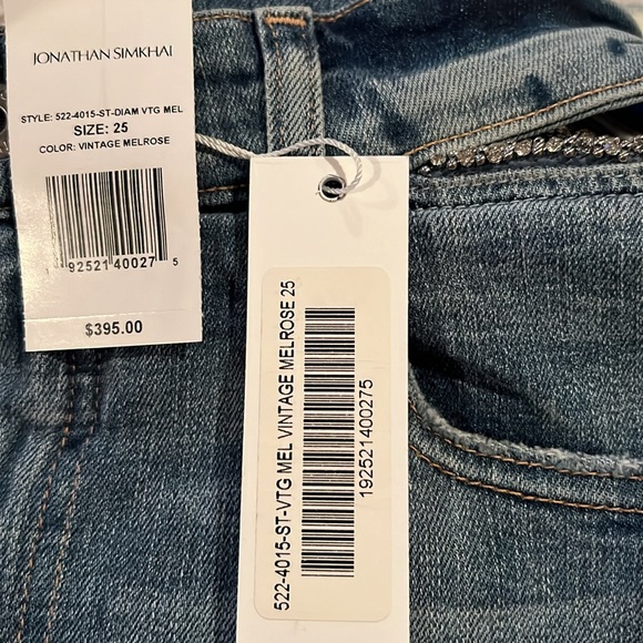 🤑 SIMKHAI Amelia Straight Leg Denim in Vintage Melrose w/ Bling - Picture 6 of 6